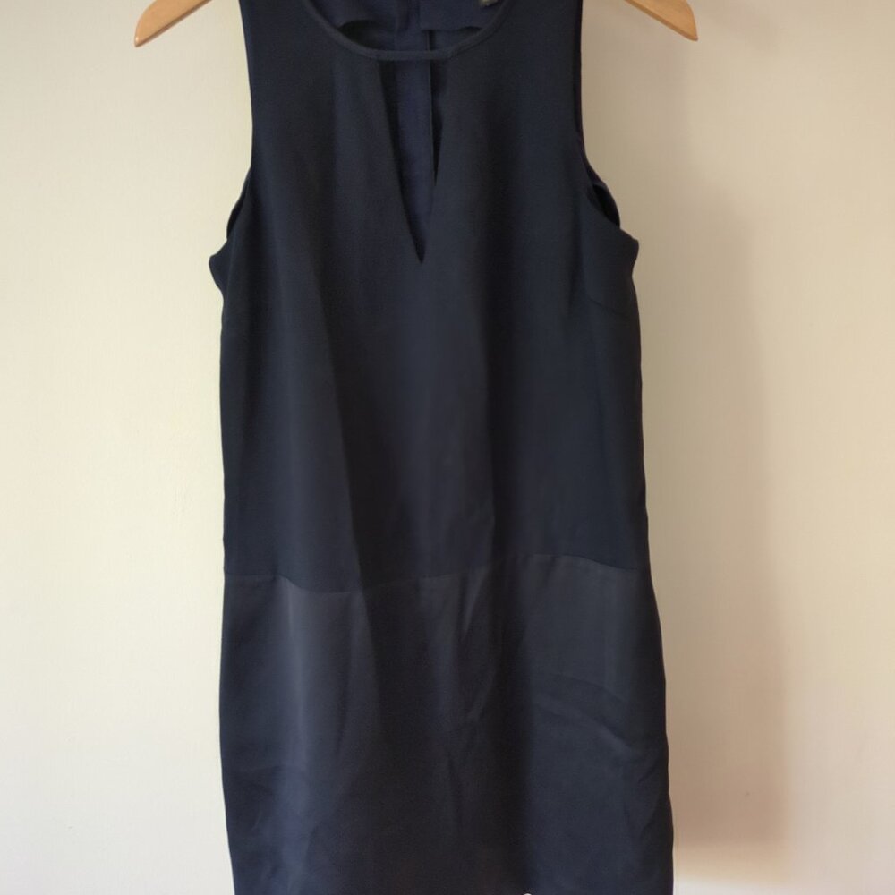 Banana republic navy shift dress. cut-out neck